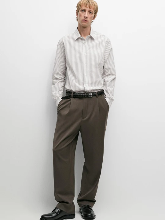 Zdjęcie produktu Koszula Regular Fit Ze 100% Bawełny - Brązowy - Massimo Dutti - Male