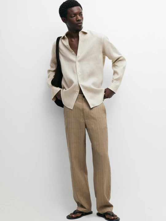 Zdjęcie produktu Koszula Regular Fit Ze 100% Lnu - Beżowy - Massimo Dutti - Male