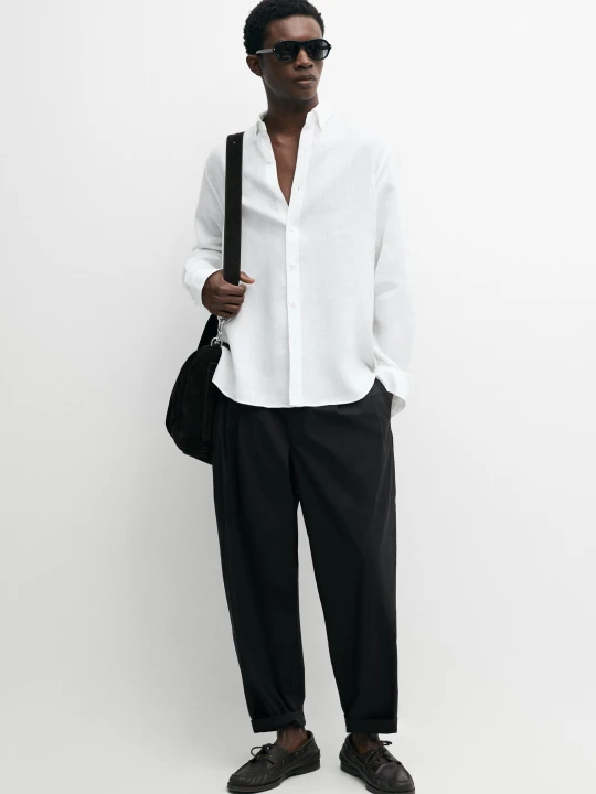 Zdjęcie produktu Koszula Regular Fit Ze 100% Lnu - Biały - Massimo Dutti - Male