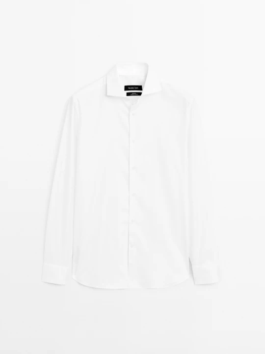 Zdjęcie produktu Koszula Slim Ze 100% Bawełny - Biały - Massimo Dutti - Male