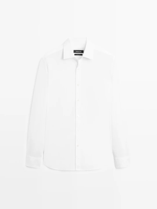 Zdjęcie produktu Koszula Slim Ze 100% Bawełny - Biały - Massimo Dutti - Male