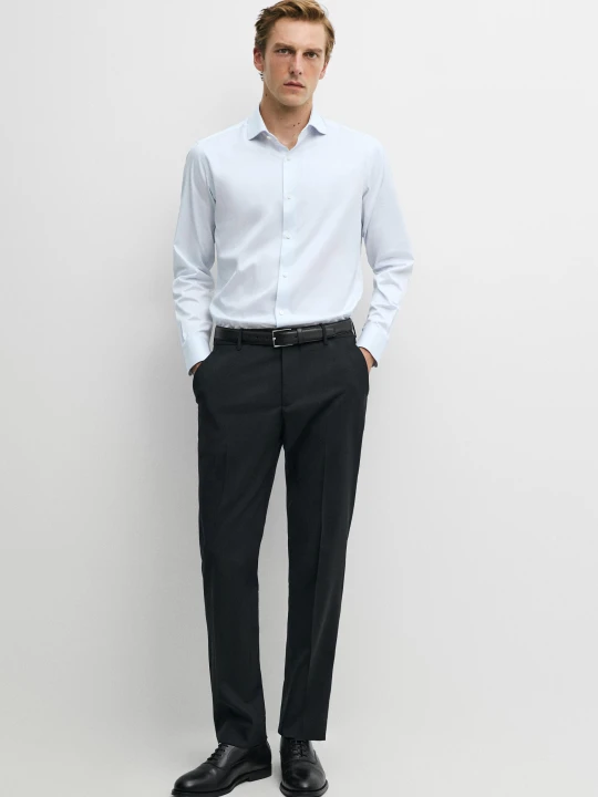 Zdjęcie produktu Koszula Slim Ze 100% Bawełny - Błękitny - Massimo Dutti - Male