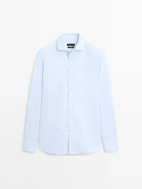 Zdjęcie produktu Koszula Slim Ze 100% Bawełny - Błękitny - - Massimo Dutti - Mężczyzna