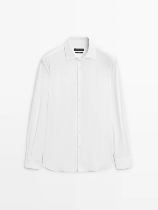 Zdjęcie produktu Koszula Slim Ze Stretchem - Biały - - Massimo Dutti - Mężczyzna