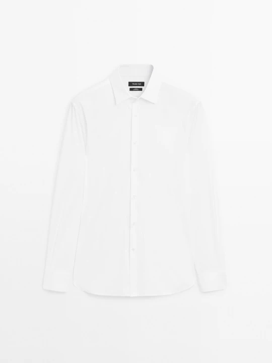 Zdjęcie produktu Koszula Slim Ze Stretchem - Biały - - Massimo Dutti - Mężczyzna