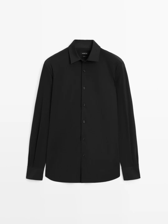 Zdjęcie produktu Koszula Slim Ze Stretchem - Czarny - Massimo Dutti - Male