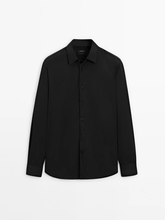 Zdjęcie produktu Koszula Slim Ze Stretchem - Czarny - - Massimo Dutti - Mężczyzna