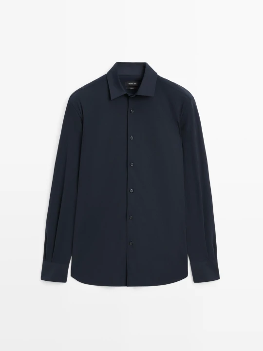 Zdjęcie produktu Koszula Slim Ze Stretchem - Granatowy - Massimo Dutti - Male