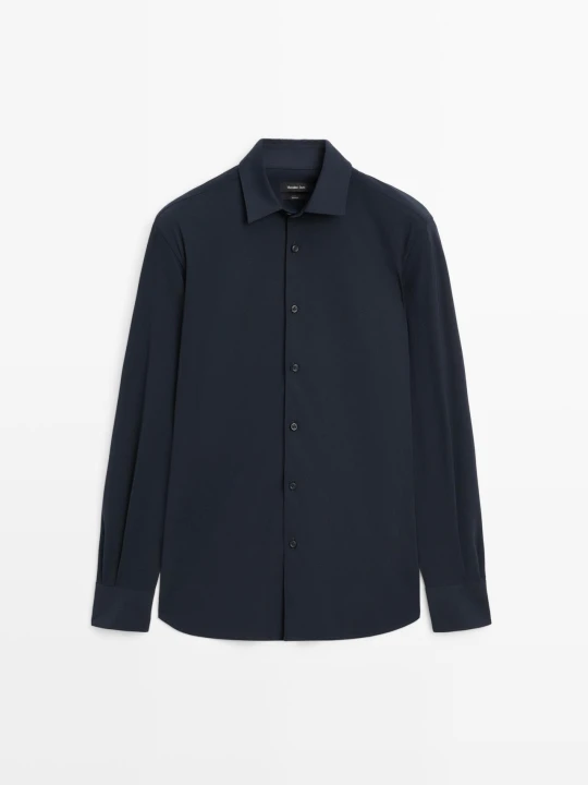 Zdjęcie produktu Koszula Slim Ze Stretchem - Granatowy - - Massimo Dutti - Mężczyzna