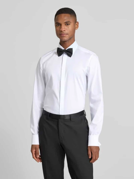 Zdjęcie produktu Koszula smokingowa o kroju slim fit z bawełny z dodatkiem streczu OLYMP Level 5 Biały