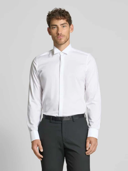 Zdjęcie produktu Koszula smokingowa o kroju slim fit z popeliny z dodatkiem streczu OLYMP Level 5 Biały