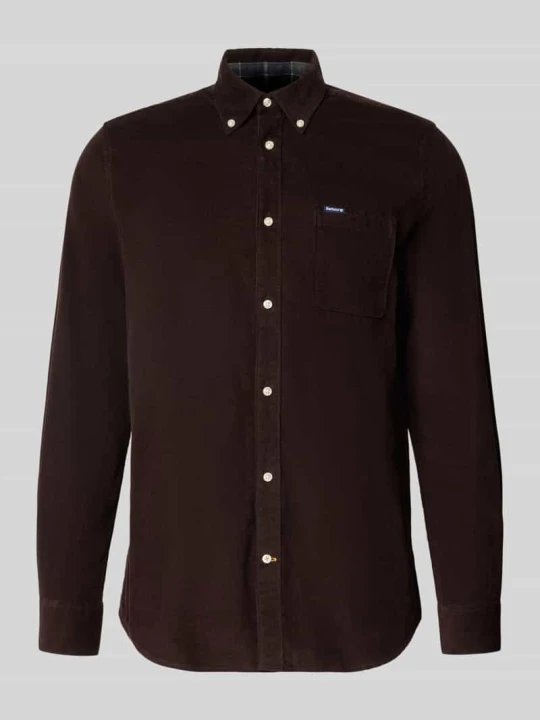 Zdjęcie produktu Koszula sztruksowa o kroju tailored z brustaszą Barbour Ciemnobrązowy