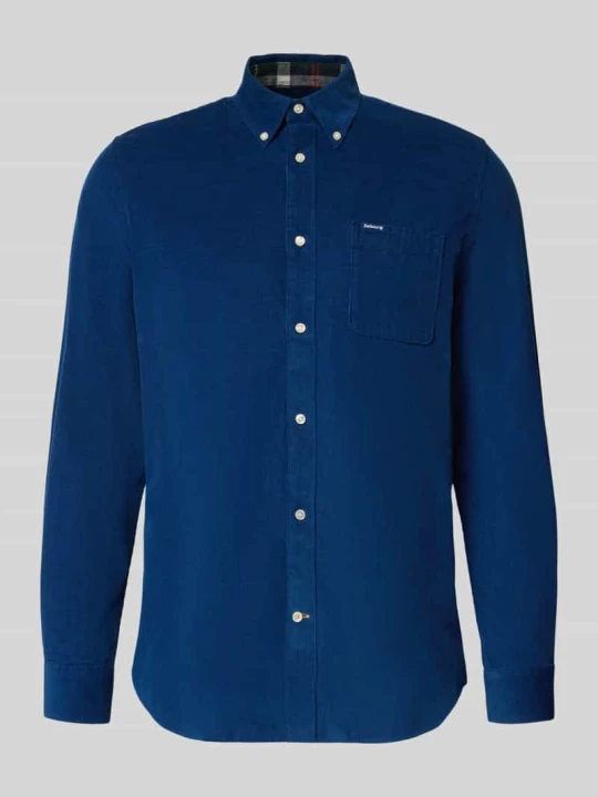 Zdjęcie produktu Koszula sztruksowa o kroju tailored z brustaszą Barbour Królewski niebieski