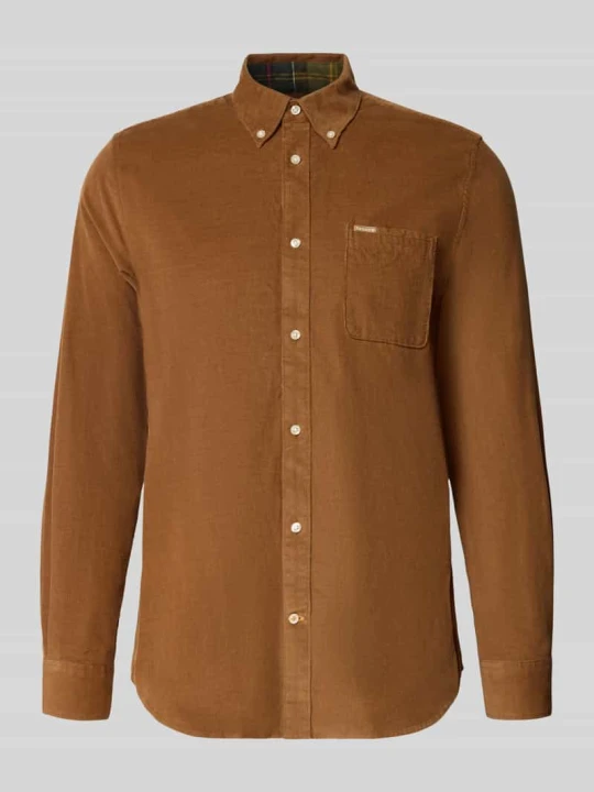 Zdjęcie produktu Koszula sztruksowa o kroju tailored z brustaszą Barbour Piaskowy