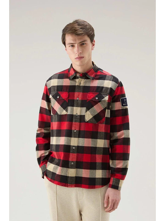 Zdjęcie produktu Woolrich Koszula "Trail" - Regular fit - w kolorze czerwono-czarno-beżowym rozmiar: M