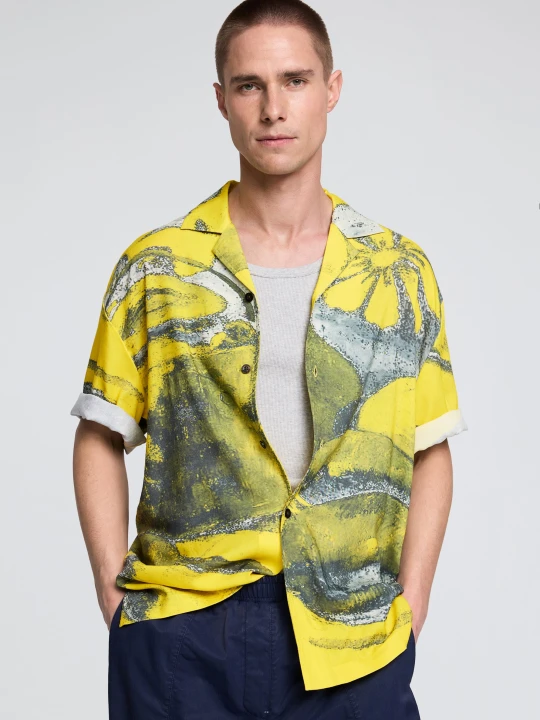 Zdjęcie produktu Koszula w kratę drukowaną Desigual żółty