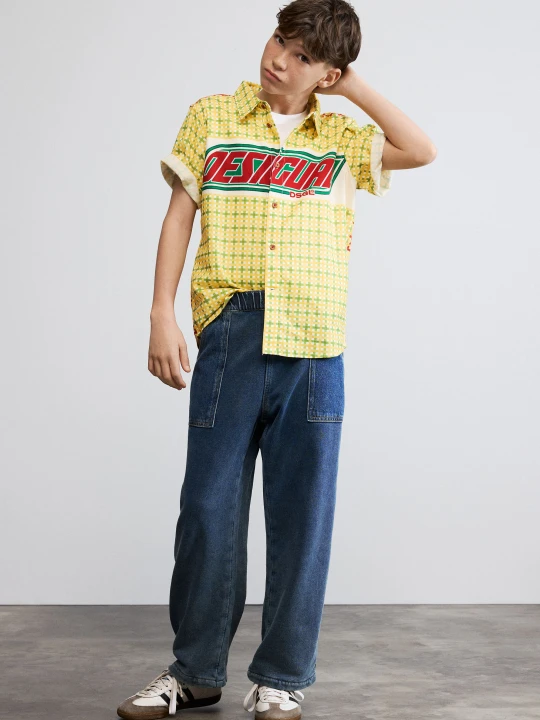 Zdjęcie produktu Koszula w kratę z logo Desigual żółty