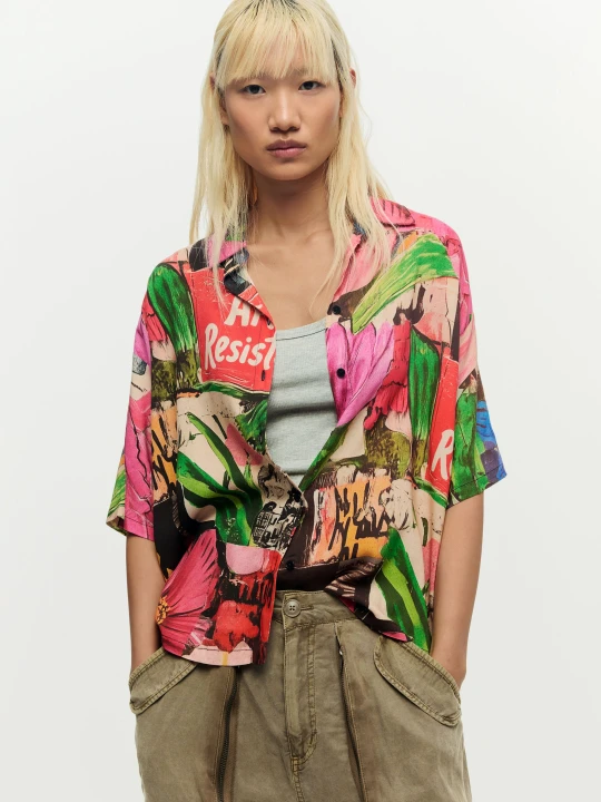 Zdjęcie produktu koszula w kwiatowy wzór Desigual czerwony