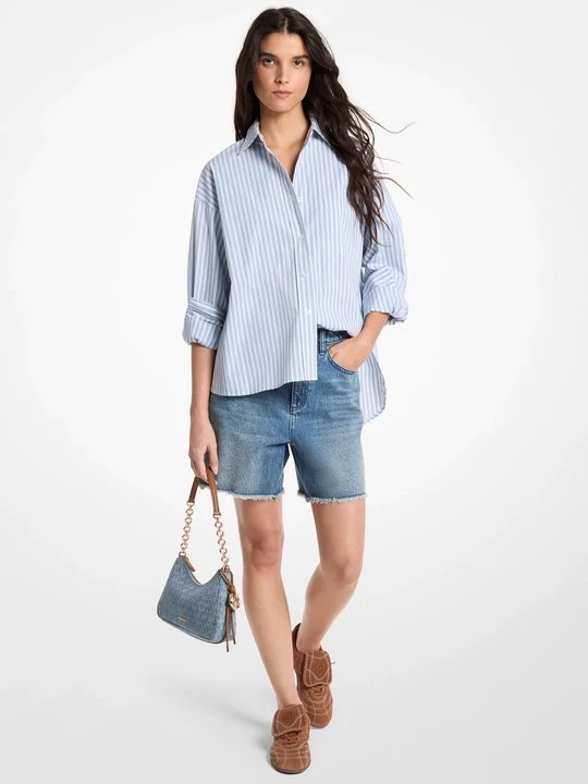 Zdjęcie produktu Koszula w paski z mieszanki elastycznej bawełny Michael Kors CHAMBRAY (Niebieski)
