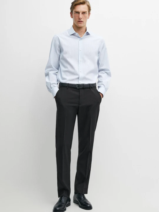 Zdjęcie produktu Koszula W Paski Ze 100% Bawełny - Biały - Massimo Dutti - Male