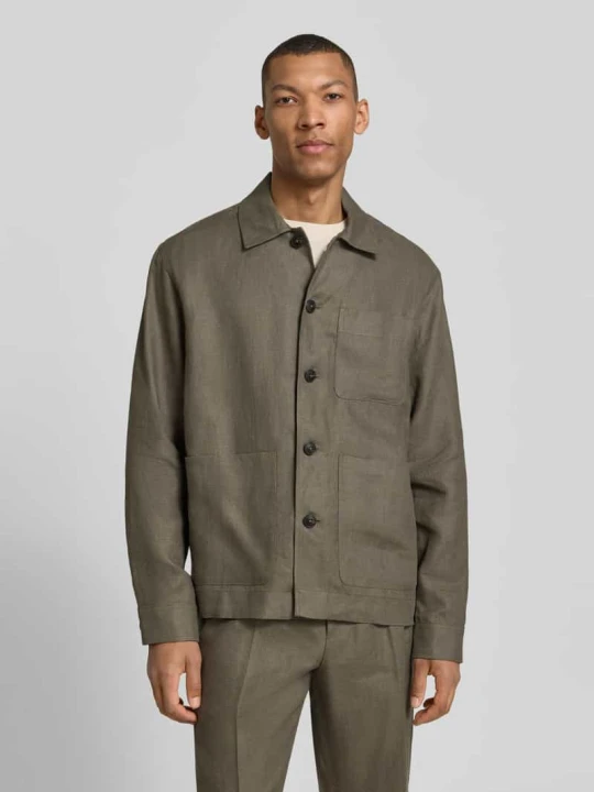 Zdjęcie produktu Koszula wierzchnia o kroju regular fit z czystego lnu model 'BAIRD' Selected Oliwkowy