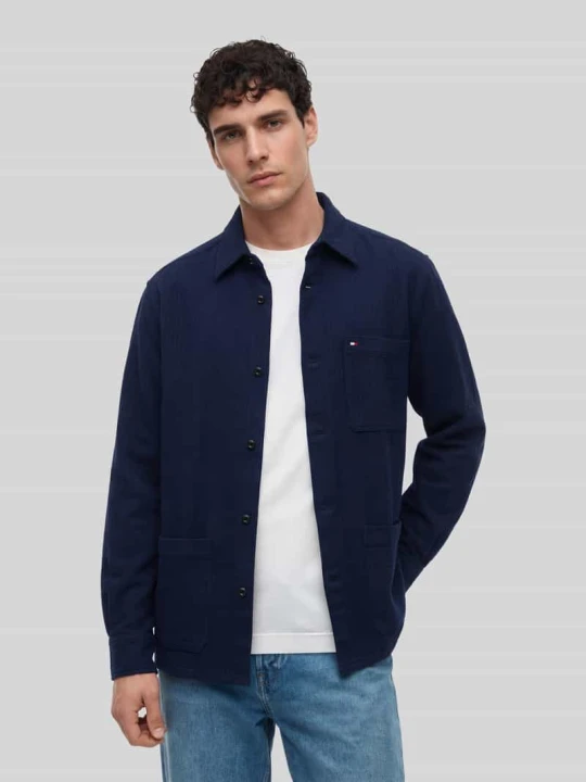 Zdjęcie produktu Koszula wierzchnia o kroju regular fit z mieszanki bawełny Tommy Hilfiger Ciemnoniebieski