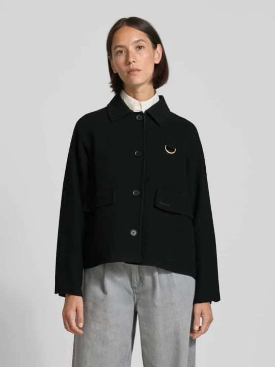 Zdjęcie produktu Koszula wierzchnia o kroju regular fit z mieszanki wełny model ‘LEONIE’ Barbour Czarny