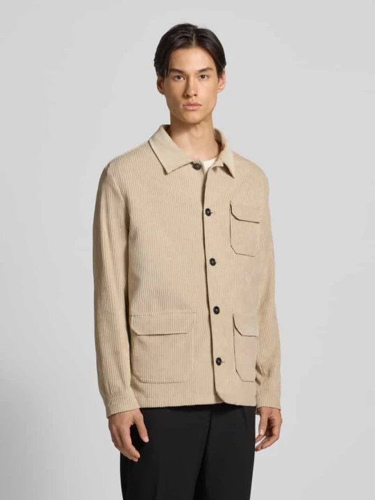Zdjęcie produktu Koszula wierzchnia o kroju regular fit z wykładanym kołnierzem model ‘John’ Zuitable Beżowy