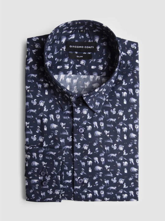 Zdjęcie produktu Koszula XAVIERO slim 01605B75ZSA Giacomo Conti granatowy