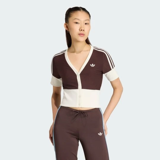 Zdjęcie produktu KOSZULA Z DEKOLTEM W KSZTAŁCIE LITERY V ZAPINANA NA GUZIKI Adidas Aurora Coffee