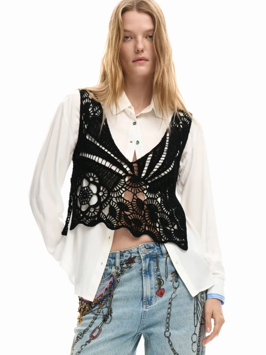 Zdjęcie produktu Koszula z długim rękawem 2 w 1 Desigual biały