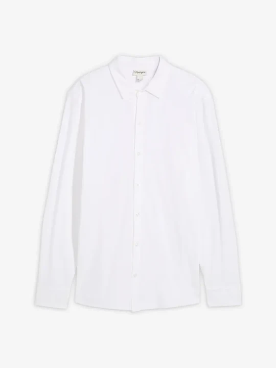 Zdjęcie produktu Koszula z długim rękawem, z bawełnianej piki z dużą zawartością stretchu, slim fit BonPrix biały