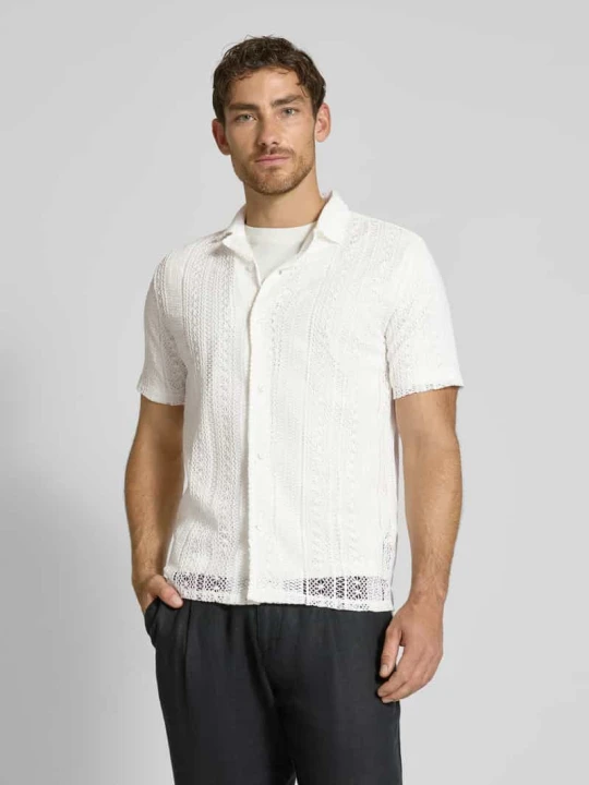 Zdjęcie produktu Koszula z dzianiny o kroju relaxed fit z kołnierzykiem typu resort lindbergh Złamany biały