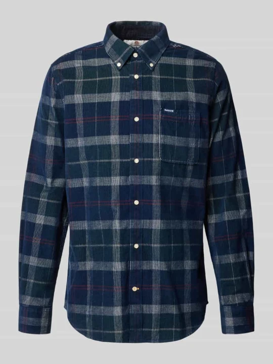 Zdjęcie produktu Koszula z flaneli o kroju tailored z brustaszą Barbour Granatowy