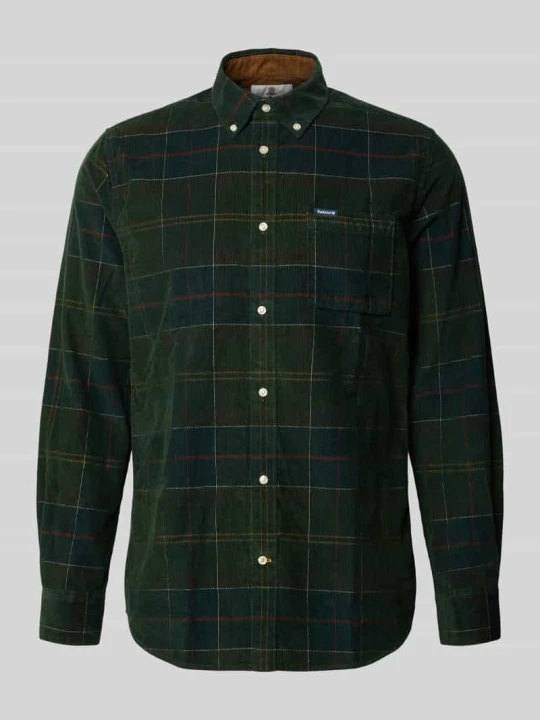 Zdjęcie produktu Koszula z flaneli o kroju tailored z brustaszą Barbour Oliwkowy