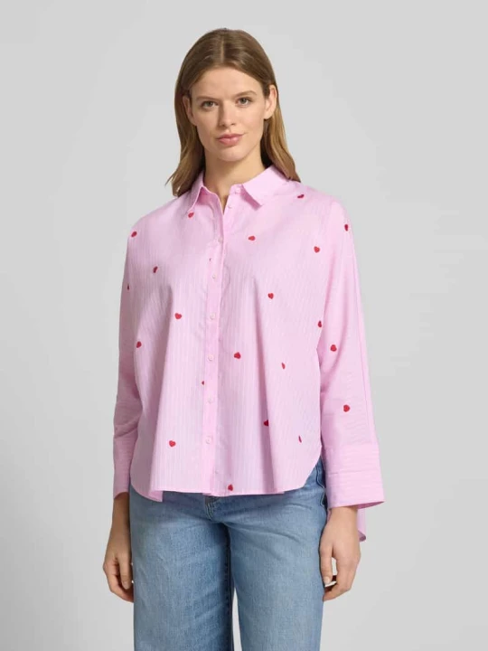 Zdjęcie produktu Koszula z kołnierzykiem o kroju relaxed fit z domieszką bawełny model 'NEW LINA GRACE' Only Jasnoróżowy
