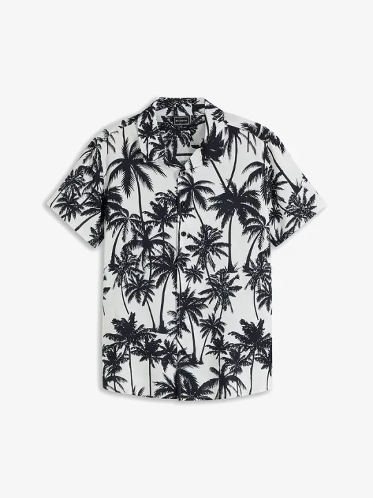 Zdjęcie produktu Koszula z krótkim rękawem, z wiskozy, slim fit BonPrix biały