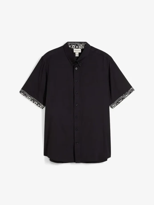 Zdjęcie produktu Koszula z krótkim rękawem z wiskozy, Slim Fit BonPrix czarny