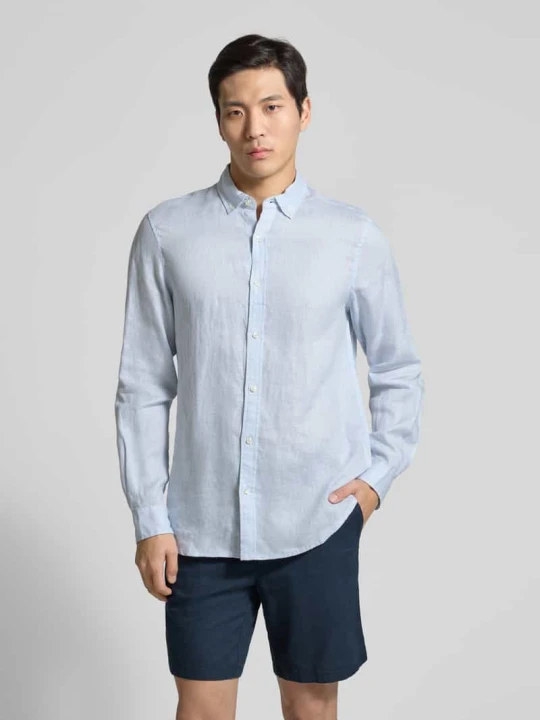 Zdjęcie produktu Koszula z lnu o kroju regular fit z kołnierzykiem typu button down Scotch & Soda Błękitny