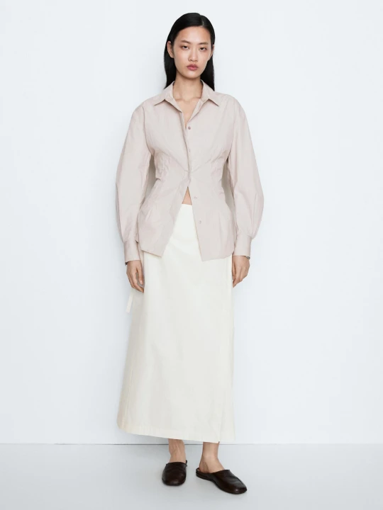 Zdjęcie produktu Koszula Z Ozdobnymi Szwami – Studio - Różowy - Massimo Dutti - Female
