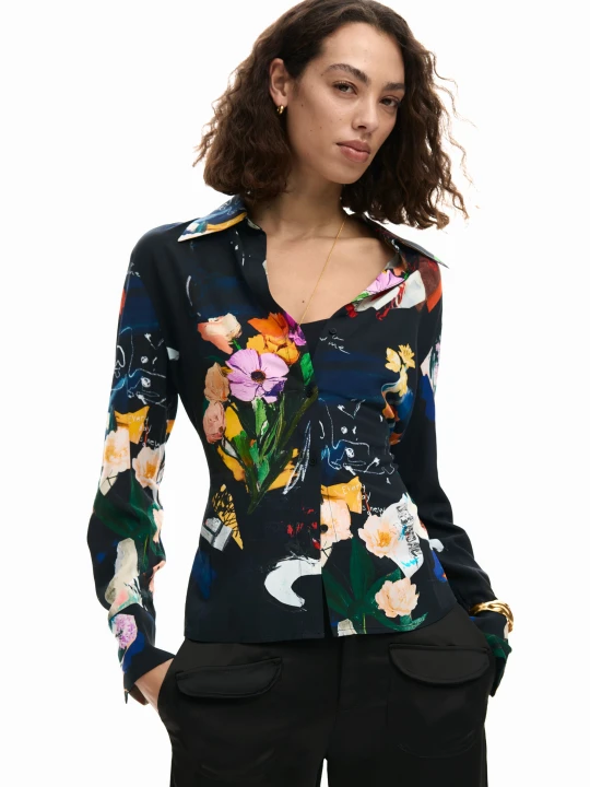 Zdjęcie produktu Koszula z kokardą collage Desigual czarny