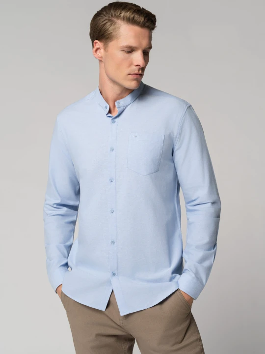 Zdjęcie produktu Koszula ze stójką, Slim Fit, K-LANGE Volcano Jasny niebieski