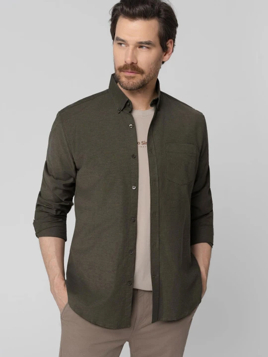Zdjęcie produktu Koszula zielona, Slim Fit, K-CEBU Volcano