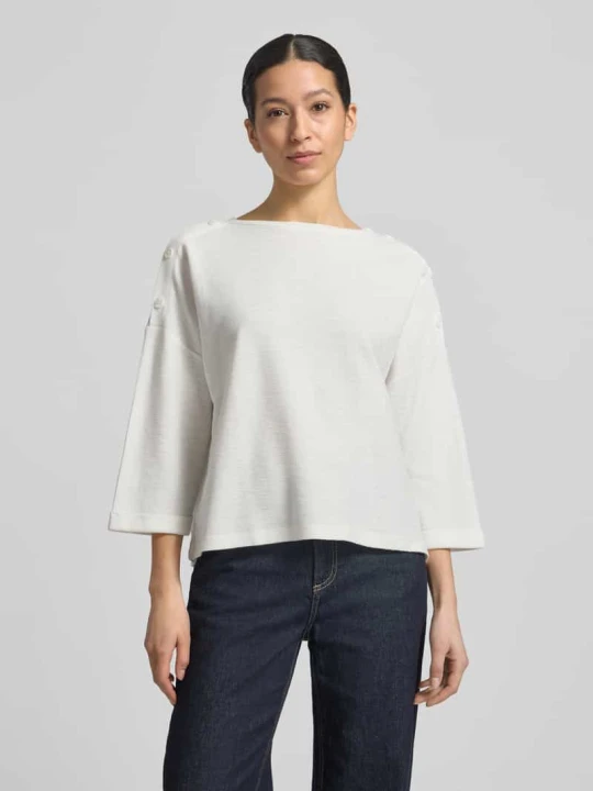 Zdjęcie produktu Koszulka 3 / 4 o kroju loose fit z mieszanki bawełny z domieszką modalu Tom Tailor Złamany biały