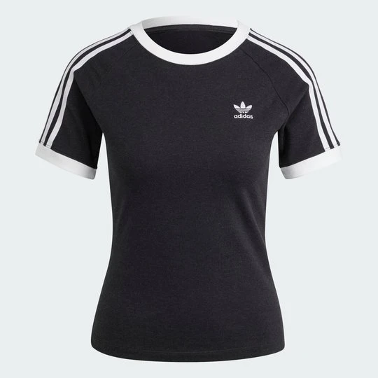 Zdjęcie produktu Koszulka 3-Stripes Slim Raglan Adidas Black Melange