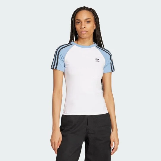 Zdjęcie produktu Koszulka Adicolor 3-Stripes Raglan Slim Adidas biały