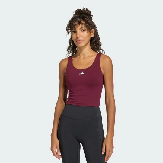 Zdjęcie produktu Koszulka bez rękawów 3 Stripes Studio All Me Light Support Adidas bordowy