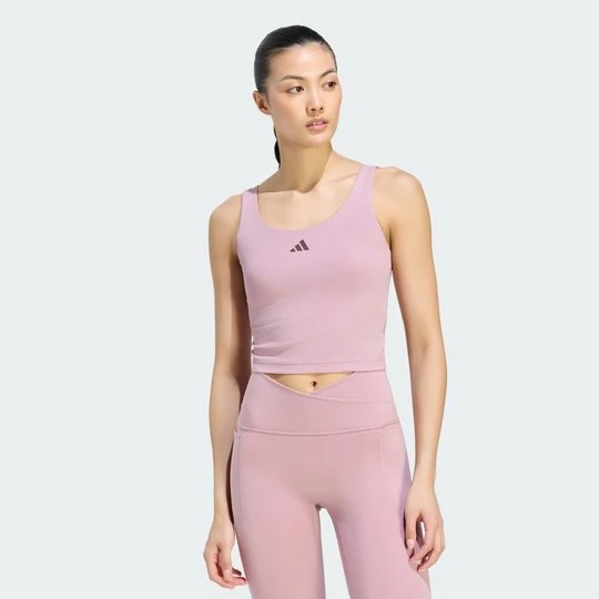 Zdjęcie produktu Koszulka bez rękawów 3 Stripes Studio All Me Light Support Adidas Magic Mauve