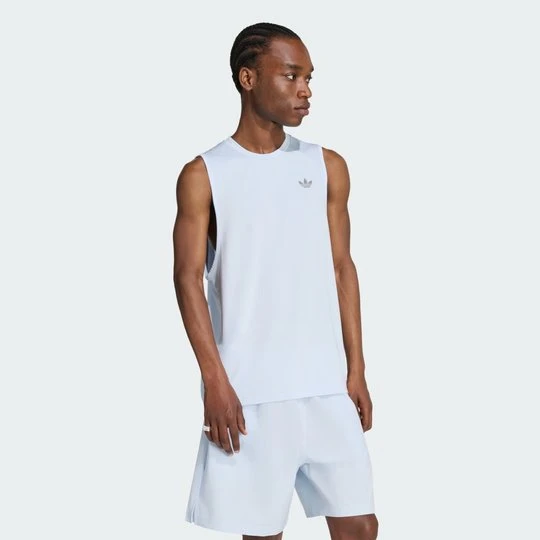Zdjęcie produktu Koszulka bez rękawów TECH TREFOIL ESSENTIALS Z POLIESTRU Adidas Crystal Sky