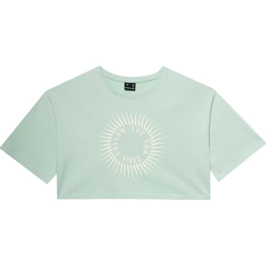 Zdjęcie produktu Koszulka, crop top damski 4FWSS24TTSHF1266 4F Zielony